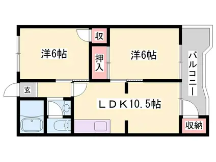 レオパレスII(2LDK/2階)の間取り写真