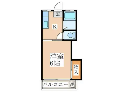 グリーンハイツ(1K/1階)の間取り写真