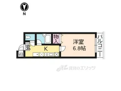 パレモンテペーシェ(1K/2階)の間取り写真