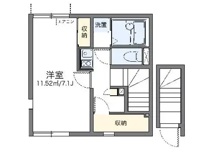 レオネクストソレイユIV(1K/2階)の間取り写真
