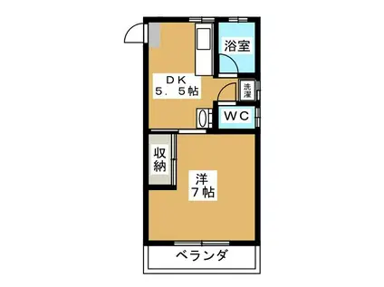 第二園部コーポ(1K/1階)の間取り写真