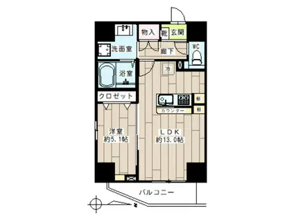 グランディール(1LDK/3階)の間取り写真