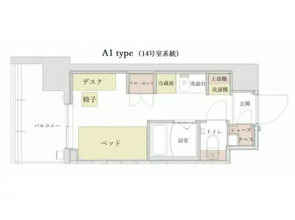 かわしん百合丘ビル(ワンルーム/5階)の間取り写真