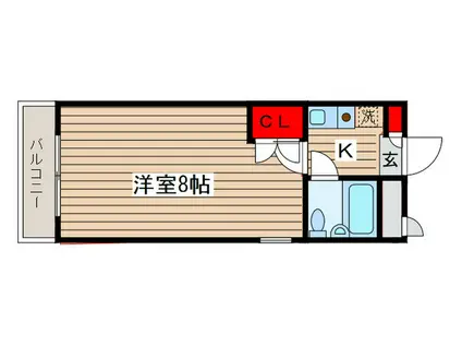 ドマーニイノウエ(1K/2階)の間取り写真