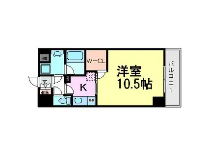 グリーンテラス尼崎(1K/5階)の間取り写真