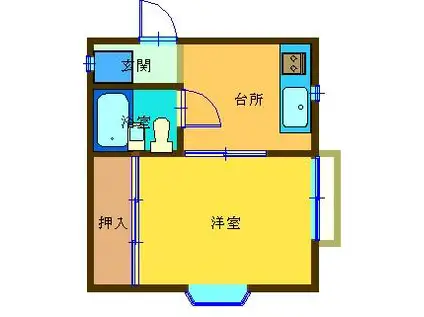 コンポウズド・K(1K/2階)の間取り写真
