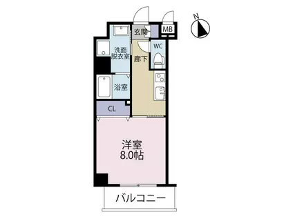 ニューアンジュ下曽根(1K/4階)の間取り写真