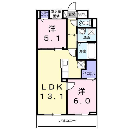 サンリットII(2LDK/3階)の間取り写真