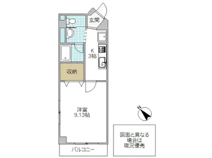 KTシュプール(1K/2階)の間取り写真