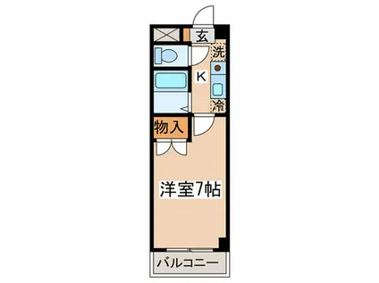 ヒルズL・R(1K/4階)の間取り写真