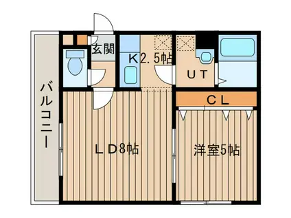 ウォームズライフ(1LDK/3階)の間取り写真