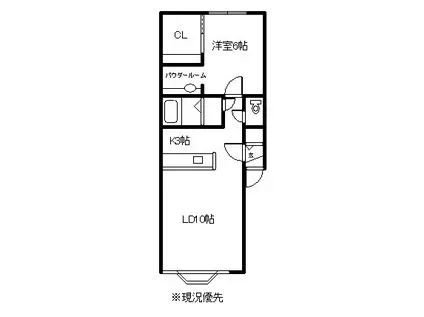 マーヴェラス(1LDK/1階)の間取り写真