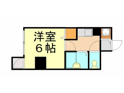 ダイナコートヒルズ折尾(1K/2階)の間取り写真