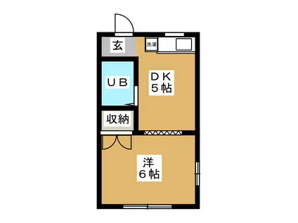 メゾンわかな(1DK/1階)の間取り写真