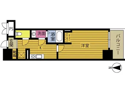 LUMINOUS田室町(1K/1階)の間取り写真