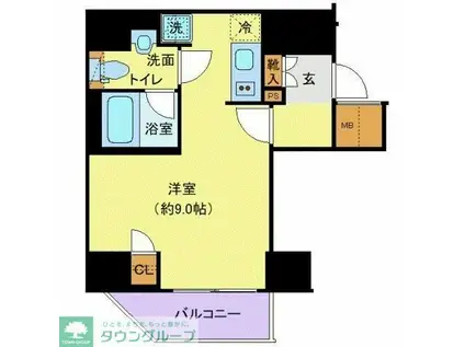 ディアレイシャス蒲田II(ワンルーム/9階)の間取り写真