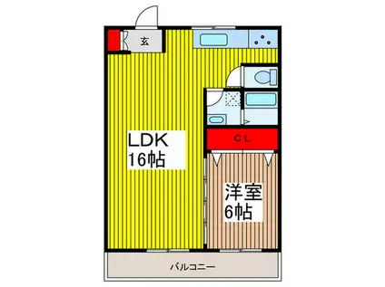 コーワハイツ(1LDK/5階)の間取り写真