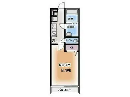 シャトーボナールIII(1K/2階)の間取り写真