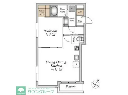 ザ・フォレスト明大前(1LDK/1階)の間取り写真