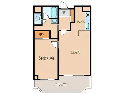 NCウイング5(1LDK/8階)の間取り写真