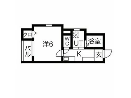 ルミエーテ(1K/1階)の間取り写真