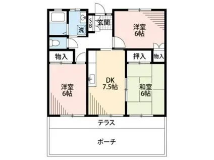 サンレイク北山(3DK/1階)の間取り写真
