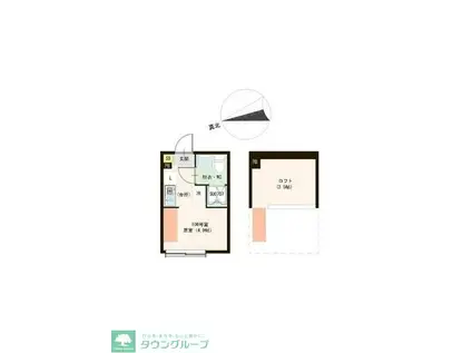 ハーモニーテラス前野町IV(ワンルーム/1階)の間取り写真