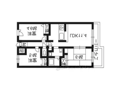ヴィルヌーブ堀川五条(3LDK/2階)の間取り写真