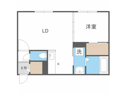 PRESCELTO麻生(1LDK/1階)の間取り写真