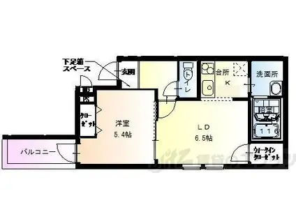 フジパレス東三国II番館(1LDK/1階)の間取り写真