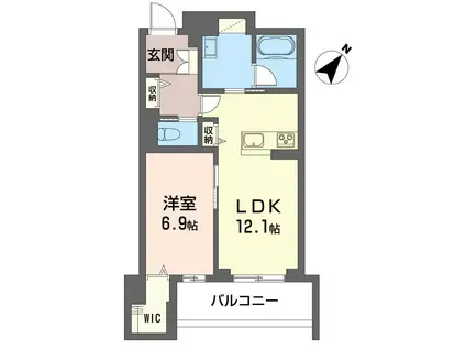 ザ・ワン(1LDK/3階)の間取り写真