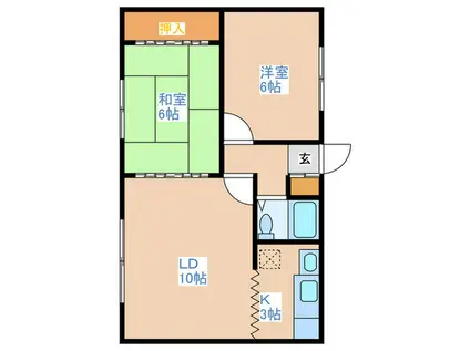 松浦マンション1(2LDK/2階)の間取り写真