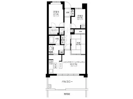 エルザ世田谷(3LDK/1階)の間取り写真