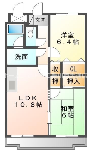 サンヴィレッテ(2LDK/2階)の間取り写真