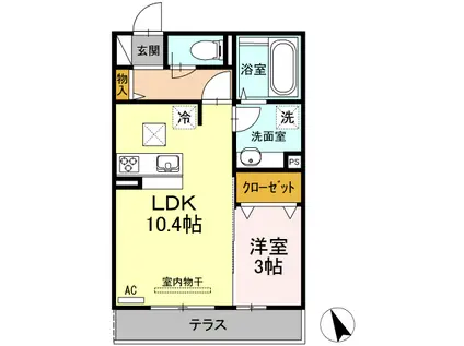 エザンス曙(1LDK/1階)の間取り写真