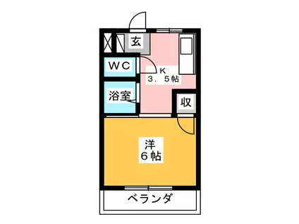 プチ・シャトレーK(1K/2階)の間取り写真