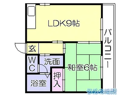 シティコーポ青峰(1LDK/2階)の間取り写真