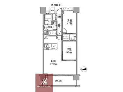ディモア城東シティ(2LDK/10階)の間取り写真