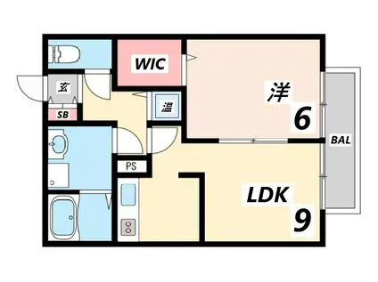 ハーモニーコート(1LDK/1階)の間取り写真