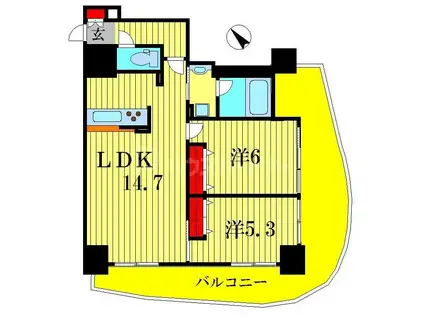 果樹園ST(2LDK/7階)の間取り写真