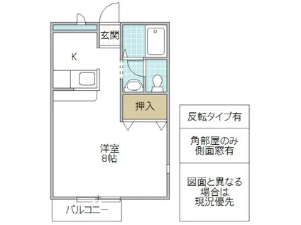 コーキ C(1K/1階)の間取り写真