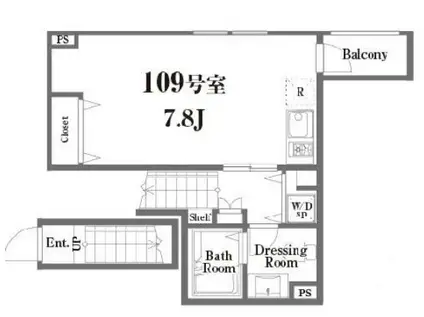 トリアーディ亀戸アルテミス(ワンルーム/1階)の間取り写真
