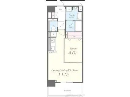 江坂 和(1LDK/4階)の間取り写真