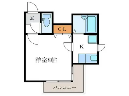 ハウス6(1K/1階)の間取り写真