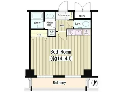 ワッツ白金(1K/3階)の間取り写真