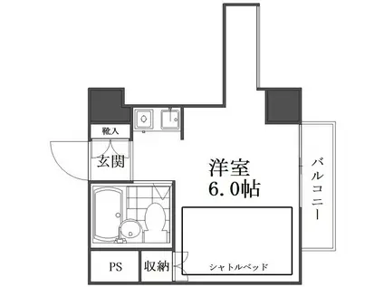 マリオン鶯谷第2(ワンルーム/2階)の間取り写真