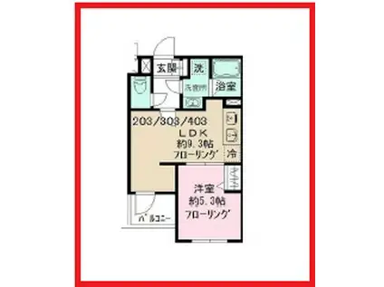 グーテヴォーヌング北千住(1LDK/2階)の間取り写真