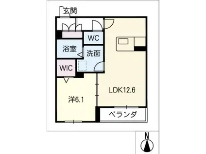 リオリエント華陽(1LDK/3階)の間取り写真