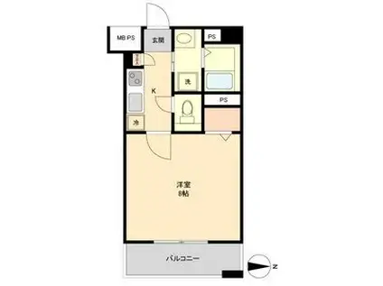 WILLDO 金山正木(1K/9階)の間取り写真