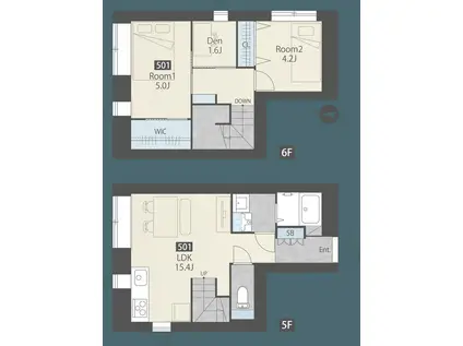 菊川レーベル(2SLDK/5階)の間取り写真